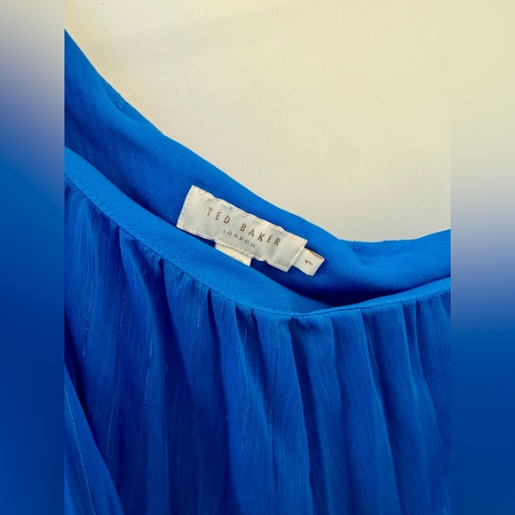 Ted Baker London One Shoulder Dress in Blue with Orange Floral - Picture 2 of 4